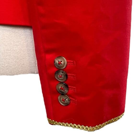 Tommy Hilfiger Blazer Military Style 2 Button Red Gold Braiding Women’s Size 6 - Picture 13 of 16